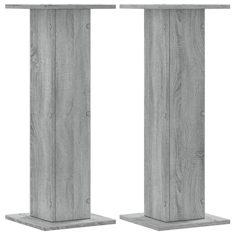VidaXL Lautsprecherständer 2 Stk. 30x30x80 cm verarbeitetes Holz, graues Sonoma