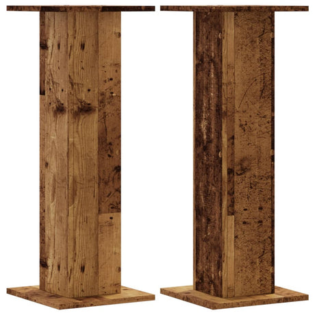 VidaXL Lautsprecherständer 2 Stück 30x30x80 cm behandeltes Holz, altholzfarben