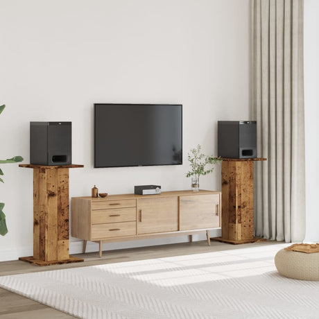 VidaXL Lautsprecherständer 2 Stück 30x30x80 cm behandeltes Holz, altholzfarben