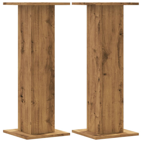 VidaXL Lautsprecherständer 2 Stück 30x30x80 cm Holz, handwerklich eichenfarben