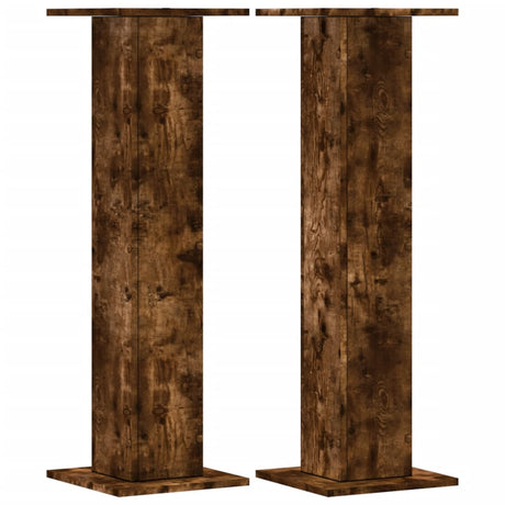VidaXL Lautsprecherständer 2 Stück 30x30x95 cm verarbeitetes Holz geräucherte Eiche
