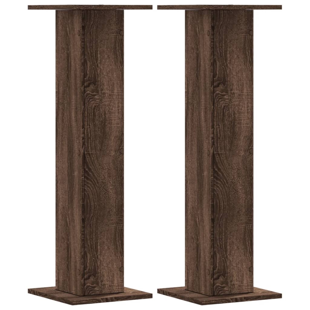 Vidaxx Lautsprecherständer 2 Stück 30x30x95 cm verarbeitetes Holz braune Eiche