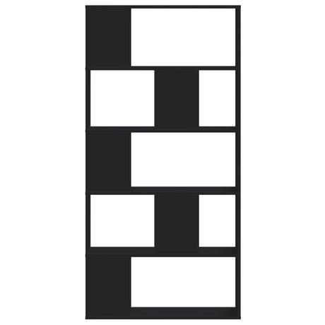 Vidaxl boekenkast 5-laags 80,5x23,5x162,5 cm bewerkt hout zwart