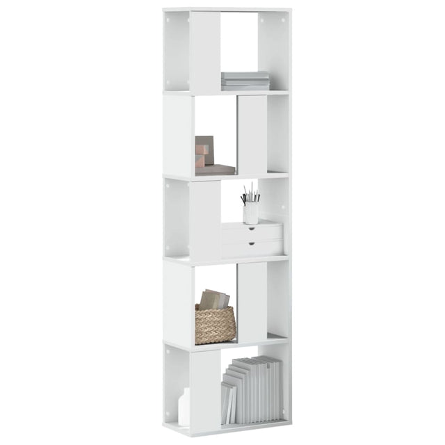 Vidaxl boekenkast 5-laags 45x23,5x162,5 cm bewerkt hout wit