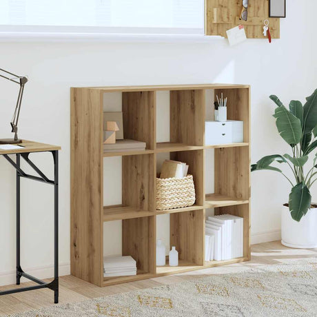Vidaxl boekenkast 102x32x102 cm bewerkt hout artisanaal eikenkleurig