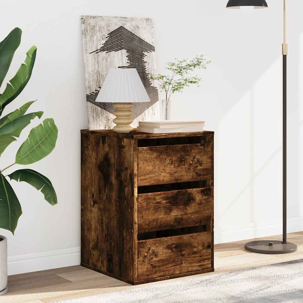 Vidaxl ladekast 40x41x58 cm bewerkt hout gerookt eikenkleurig