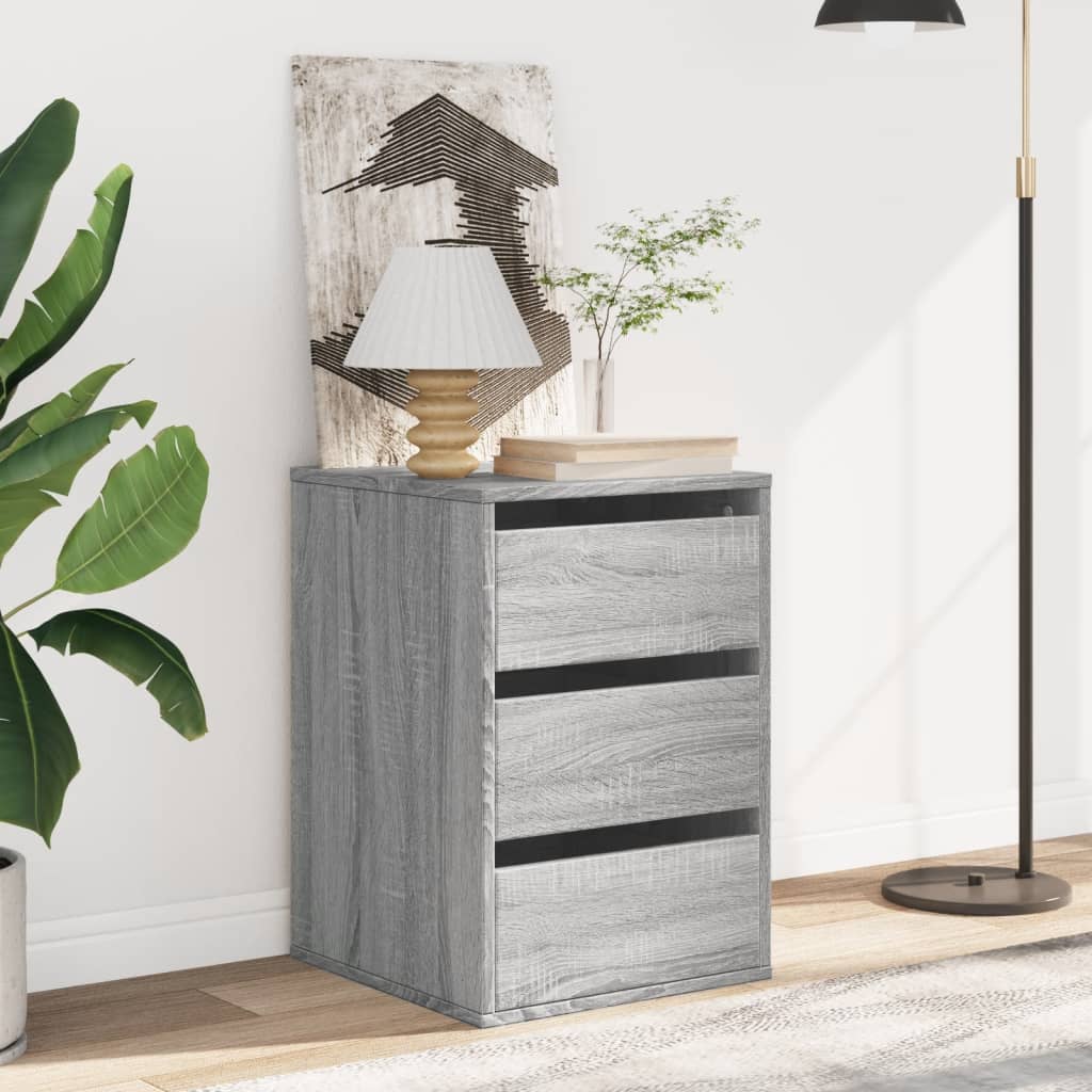 Vidaxl ladekast 40x41x58 cm bewerkt hout grijs sonoma eikenkleurig