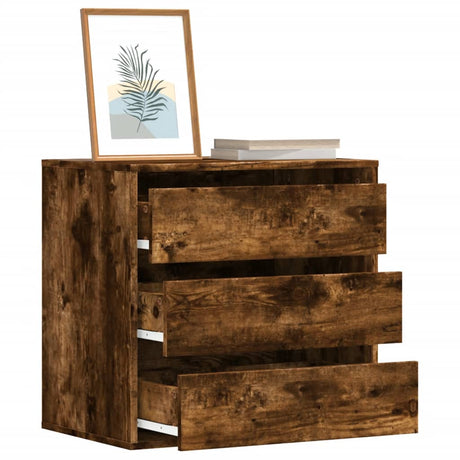 Vidaxl ladekast 60x41x58 cm bewerkt hout gerookt eikenkleurig