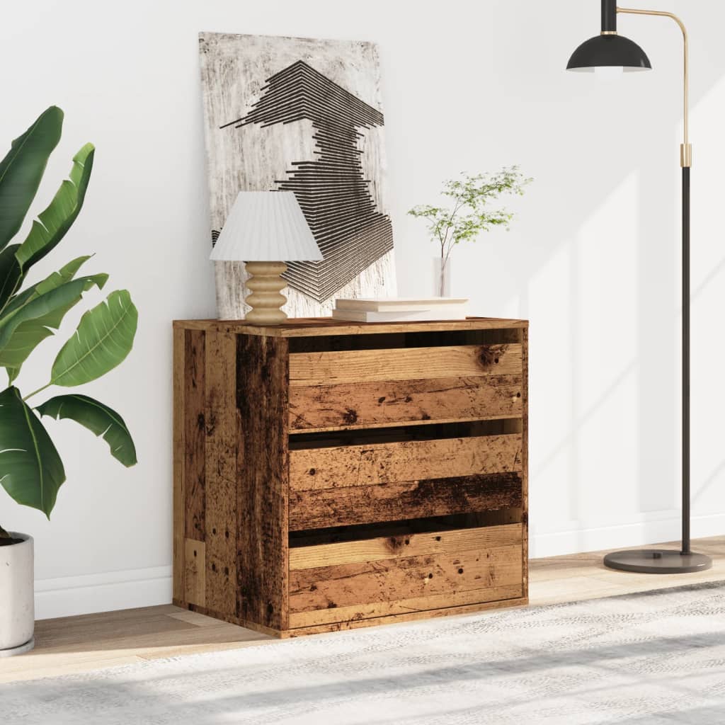 Vidaxl ladekast 60x41x58 cm bewerkt hout oud houtkleurig