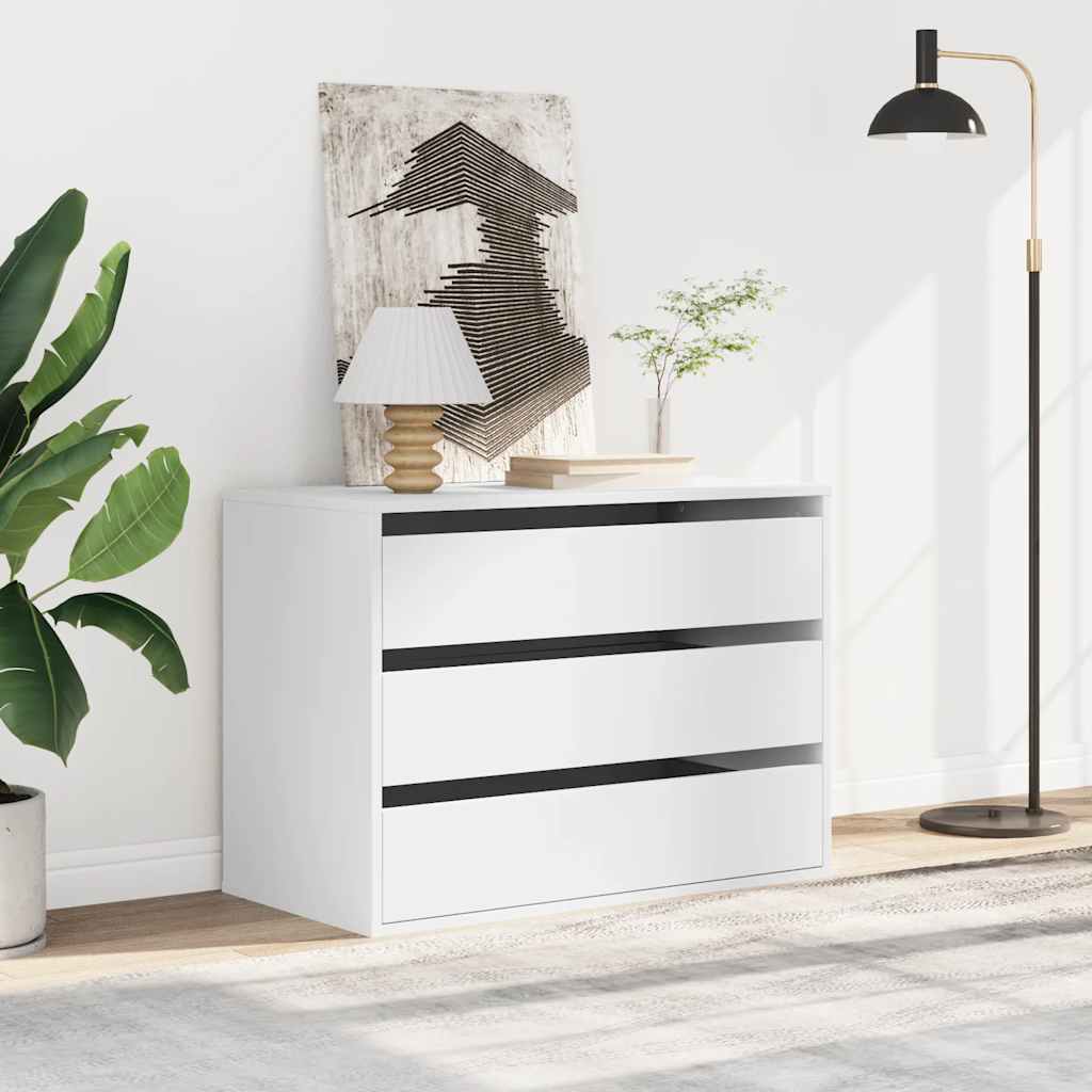 Vidaxl ladekast 80x41x58 cm bewerkt hout wit