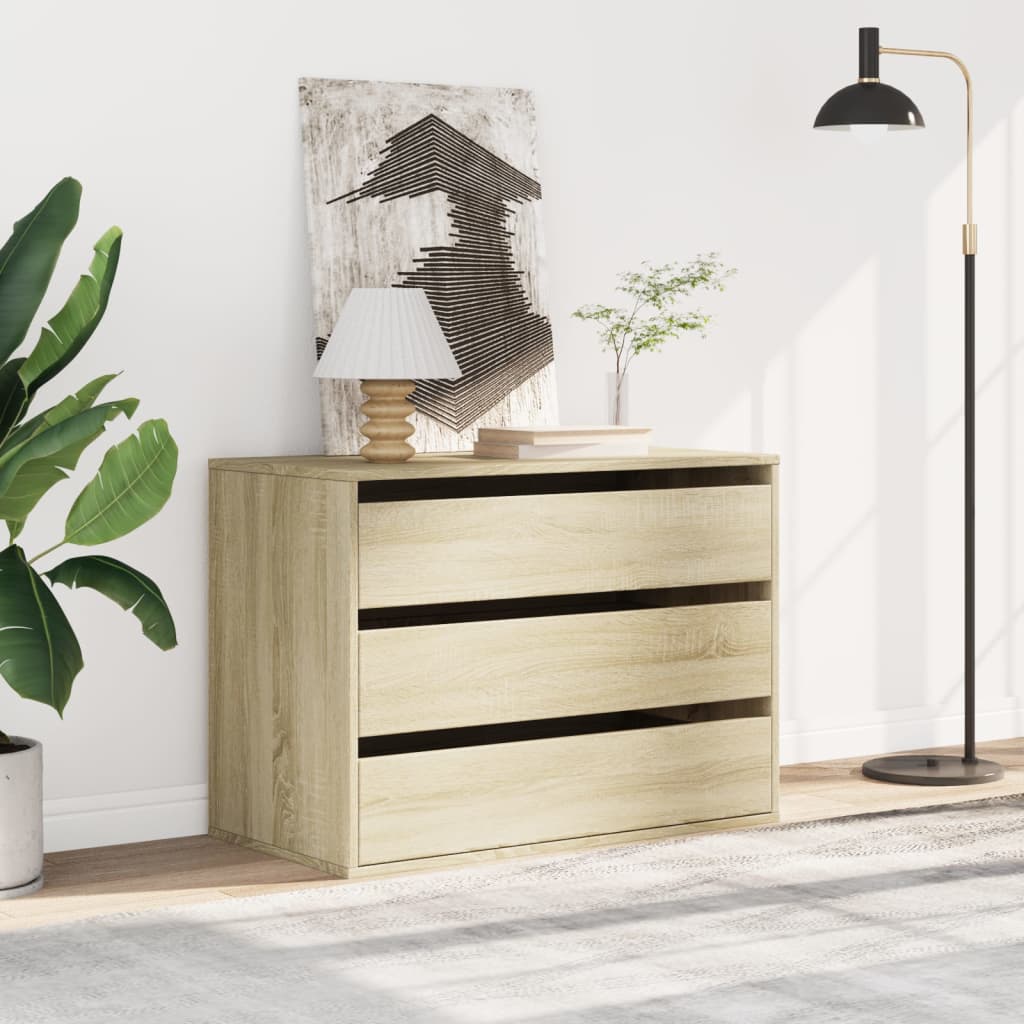 Vidaxl ladekast 80x41x58 cm bewerkt hout sonoma eikenkleurig
