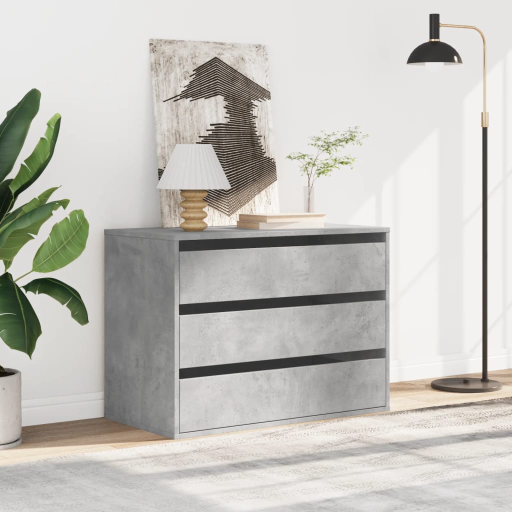 Vidaxl ladekast 80x41x58 cm bewerkt hout betongrijs