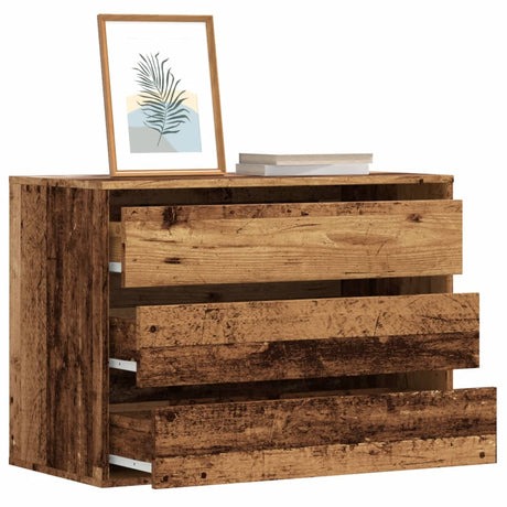 Vidaxl ladekast 80x41x58 cm bewerkt hout oud houtkleurig
