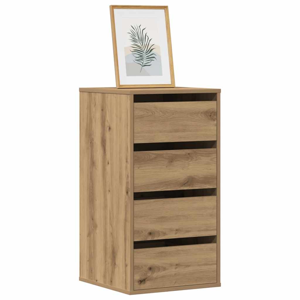 Vidaxl ladekast 40x41x76 cm bewerkt hout artisanaal eikenkleurig