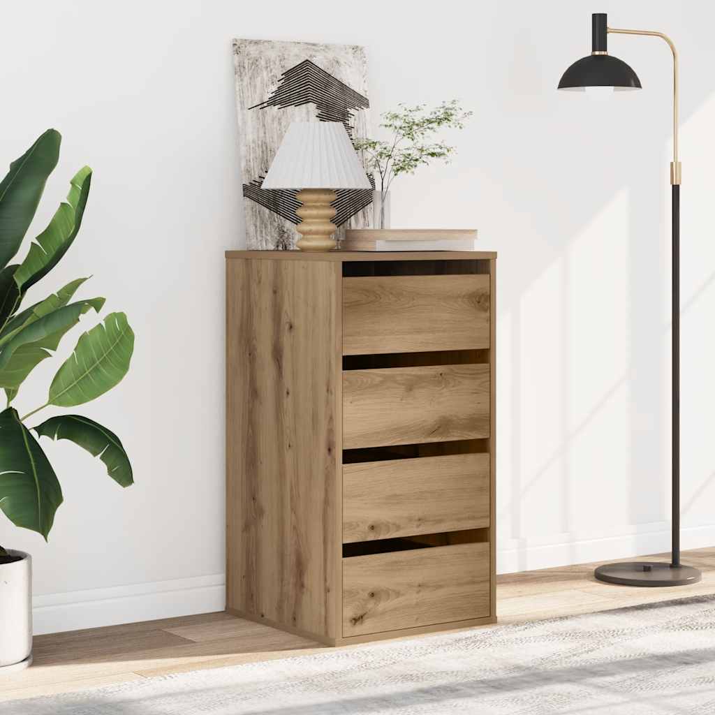 Vidaxl ladekast 40x41x76 cm bewerkt hout artisanaal eikenkleurig