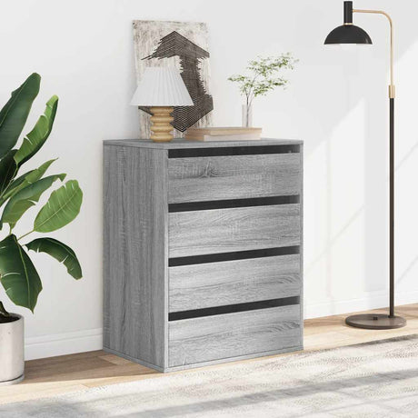 Vidaxl ladekast 60x41x76 cm bewerkt hout grijs sonoma eikenkleurig