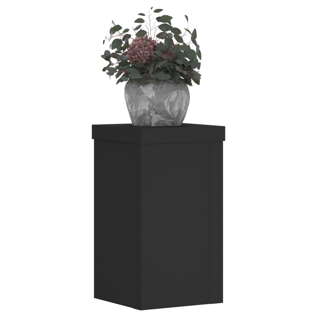 VidaXL Pflanzenständer 2 Stück 10x10x18 cm verarbeitetes Holz schwarz