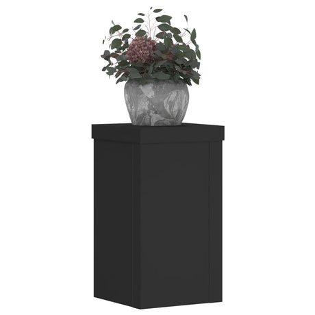 VidaXL Pflanzenständer 2 Stück 10x10x18 cm verarbeitetes Holz schwarz