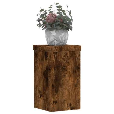 Vidaxx Pflanzenständer 2 Stück 10x10x18 cm verarbeitetes Holz geräucherte Eiche