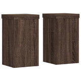Vidaxx Pflanzenständer 2 Stück 10x10x18 cm verarbeitetes Holz braune Eiche