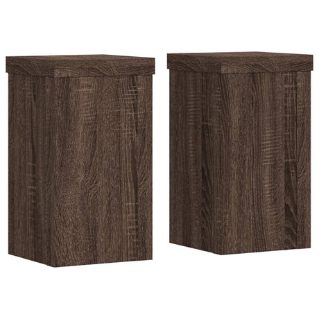 Vidaxx Pflanzenständer 2 Stück 10x10x18 cm verarbeitetes Holz braune Eiche