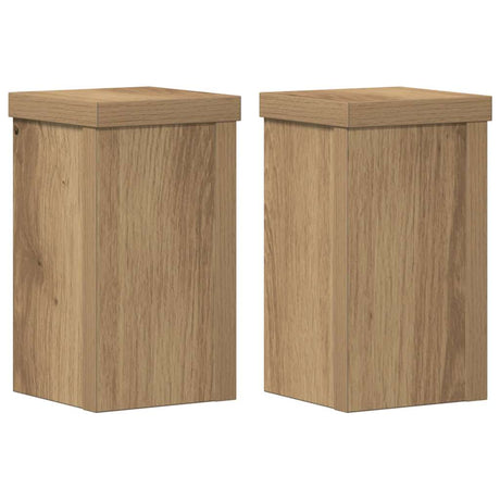 Vidaxx Pflanzenständer 2 Stück 10x10x18 cm Holz handgefertigte Eiche