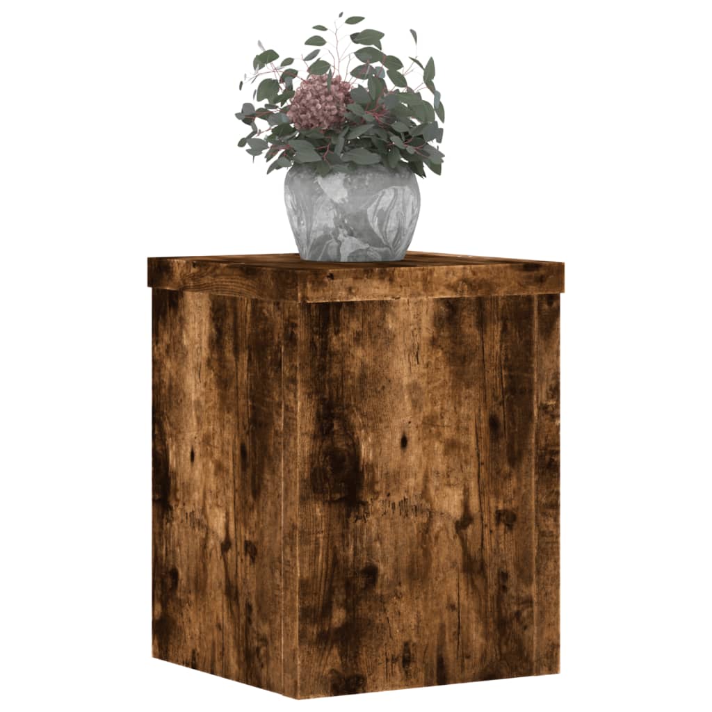Vidaxx Pflanzenständer 2 Stück 15x15x20 cm verarbeitetes Holz geräucherte Eiche