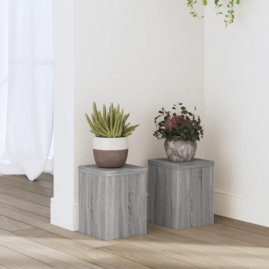 Vidaxxl-Pflanzenständer, 2 Stück, 15 x 15 x 20 cm, technisches Holz, graues Sonoma