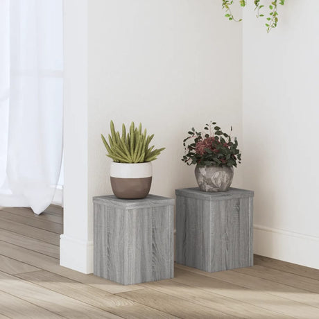 Vidaxxl-Pflanzenständer, 2 Stück, 15 x 15 x 20 cm, technisches Holz, graues Sonoma