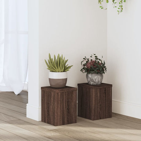 Vidaxx Pflanzenständer 2 Stück 15x15x20 cm Holzwerkstoff braune Eiche