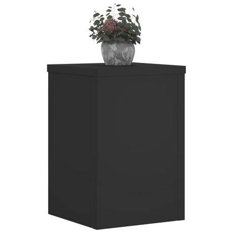 VidaXL Pflanzenständer 2 Stück 20x20x30 cm verarbeitetes Holz schwarz