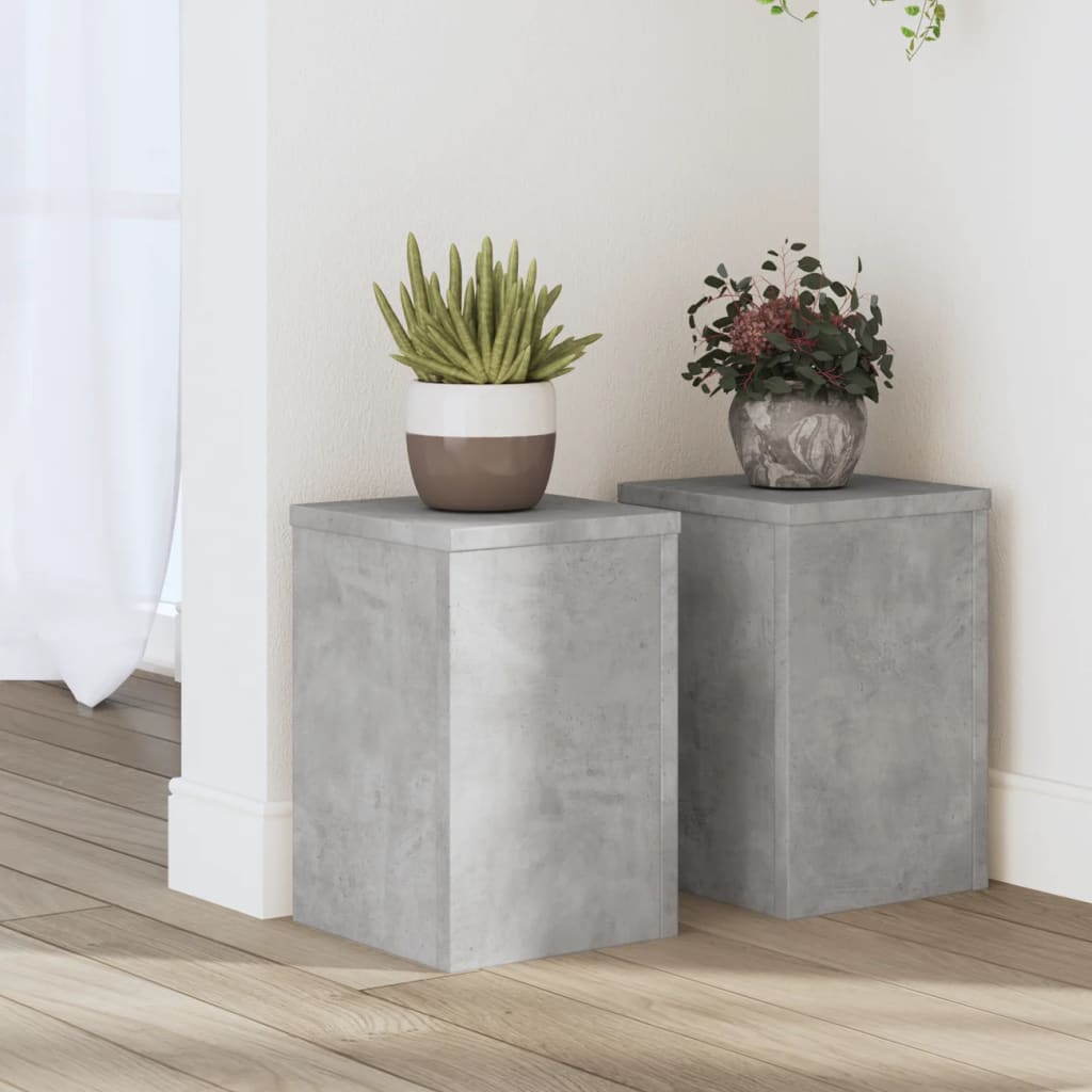 Vidaxx Pflanzenständer 2 Stück 20x20x30 cm Holzwerkstoff Betongrau