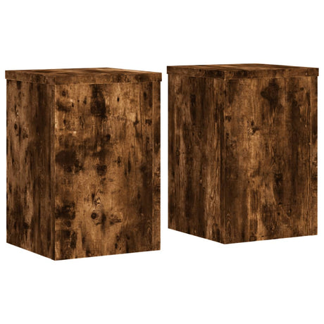Vidaxx Pflanzenständer 2 Stück 20x20x30 cm verarbeitetes Holz geräucherte Eiche