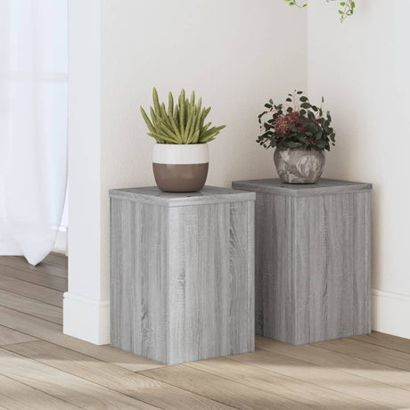 VidaXL Pflanzenständer 2 Stk. 20 x 20 x 30 cm, technisches Holz, Sonomagrau