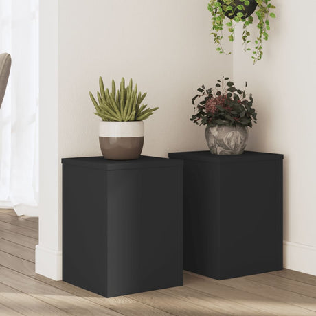 Vidaxx Pflanzenständer 2 Stück 25x25x35 cm verarbeitetes Holz schwarz