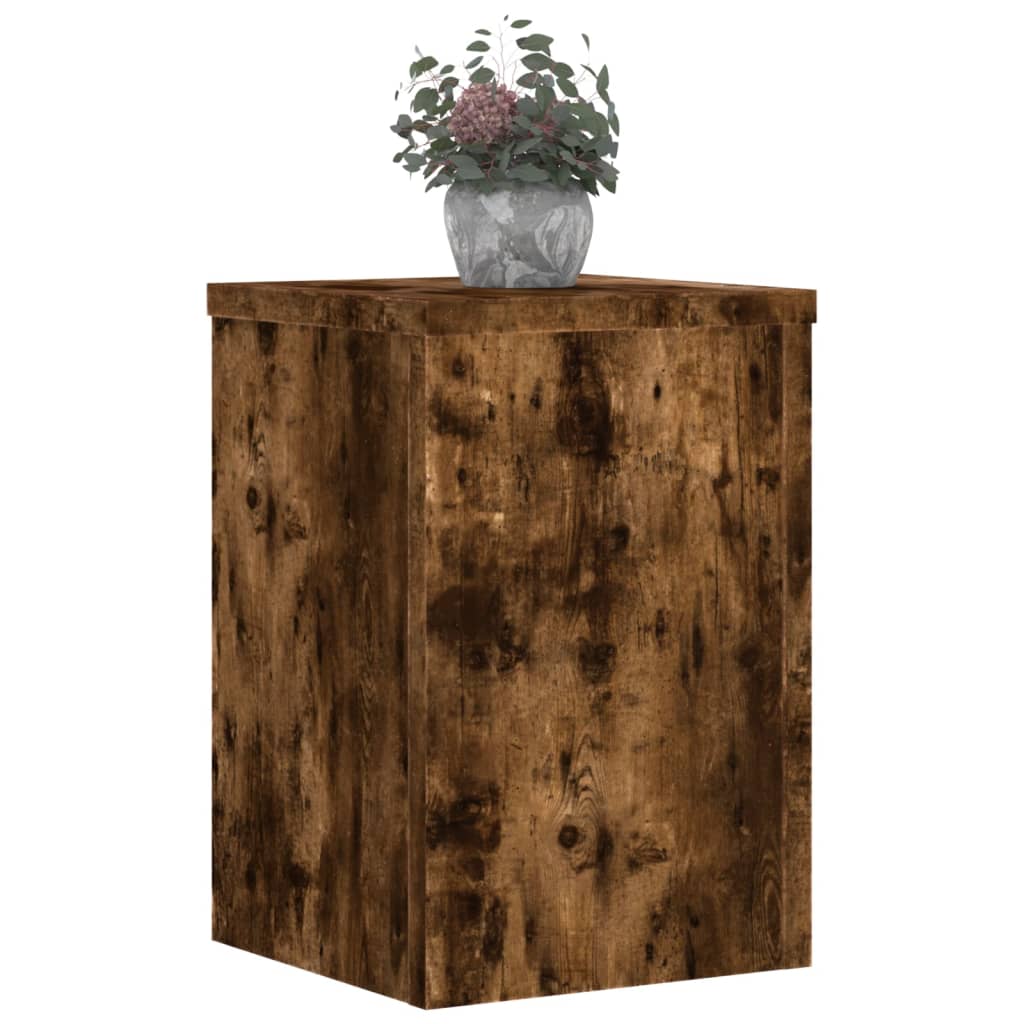 Vidaxx Pflanzenständer 2 Stück 25x25x35 cm verarbeitetes Holz geräucherte Eiche