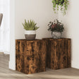 Vidaxx Pflanzenständer 2 Stück 25x25x35 cm verarbeitetes Holz geräucherte Eiche