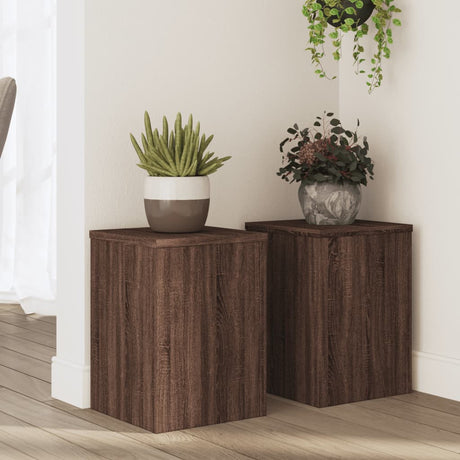 Vidaxx Pflanzenständer 2 Stück 25x25x35 cm Holzwerkstoff braune Eiche