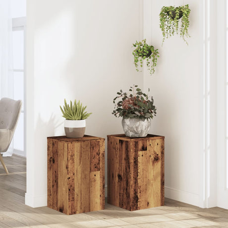VidaXL Pflanzenständer 2 Stück 30x30x50 cm behandeltes Holz, altholzfarben