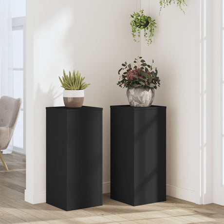 Vidaxx Pflanzenständer 2 Stück 30x30x70 cm verarbeitetes Holz schwarz
