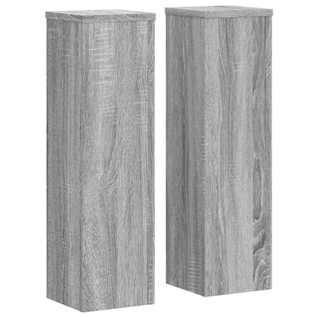 VidaXL Pflanzenständer 2 Stk. 17 x 17 x 60 cm, Holzwerkstoff, graues Sonoma