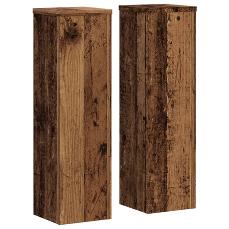 Vidaxxl Pflanzenständer 2 Stück 17x17x60 cm behandeltes Holz, altholzfarben