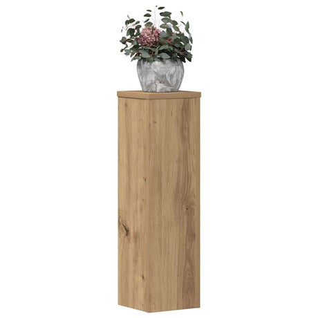 Vidaxxl Pflanzenständer 2 Stück 17x17x60 cm Holz handwerklich eichenfarben gefärbt