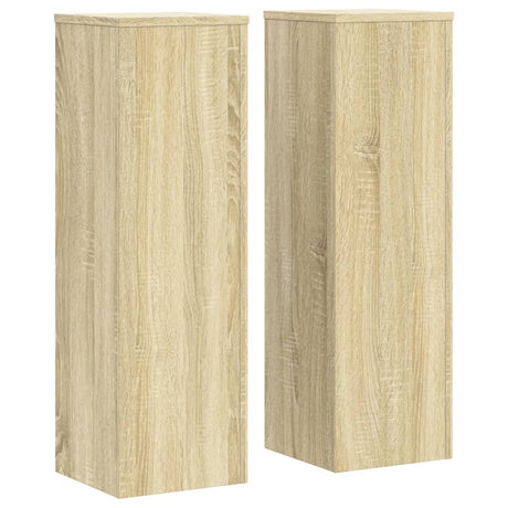 VidaXL Pflanzenständer 2 Stück 25x25x80 cm, Holzwerkstoff Sonoma-Eiche