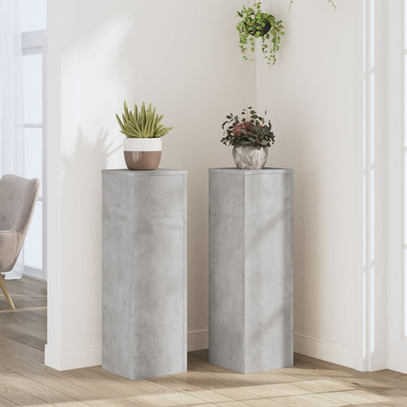 Vidaxx Pflanzenständer 2 Stück 25x25x80 cm Holzwerkstoff Betongrau
