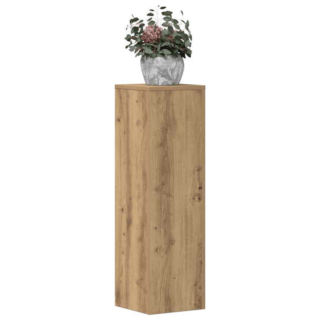 VidaXL Pflanzenständer 2 Stück 25x25x80 cm Holz handwerklich eichenfarben gefärbt