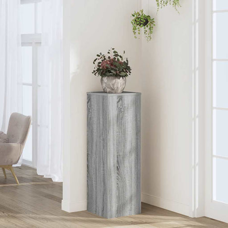 Vidaxx Pflanzenständer 33x33x100 cm, Holzwerkstoff, Sonoma-Eiche, grau