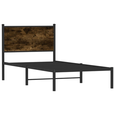 Vidaxl bedframe zonder matras metaal gerookt eikenkleurig 80x200 cm