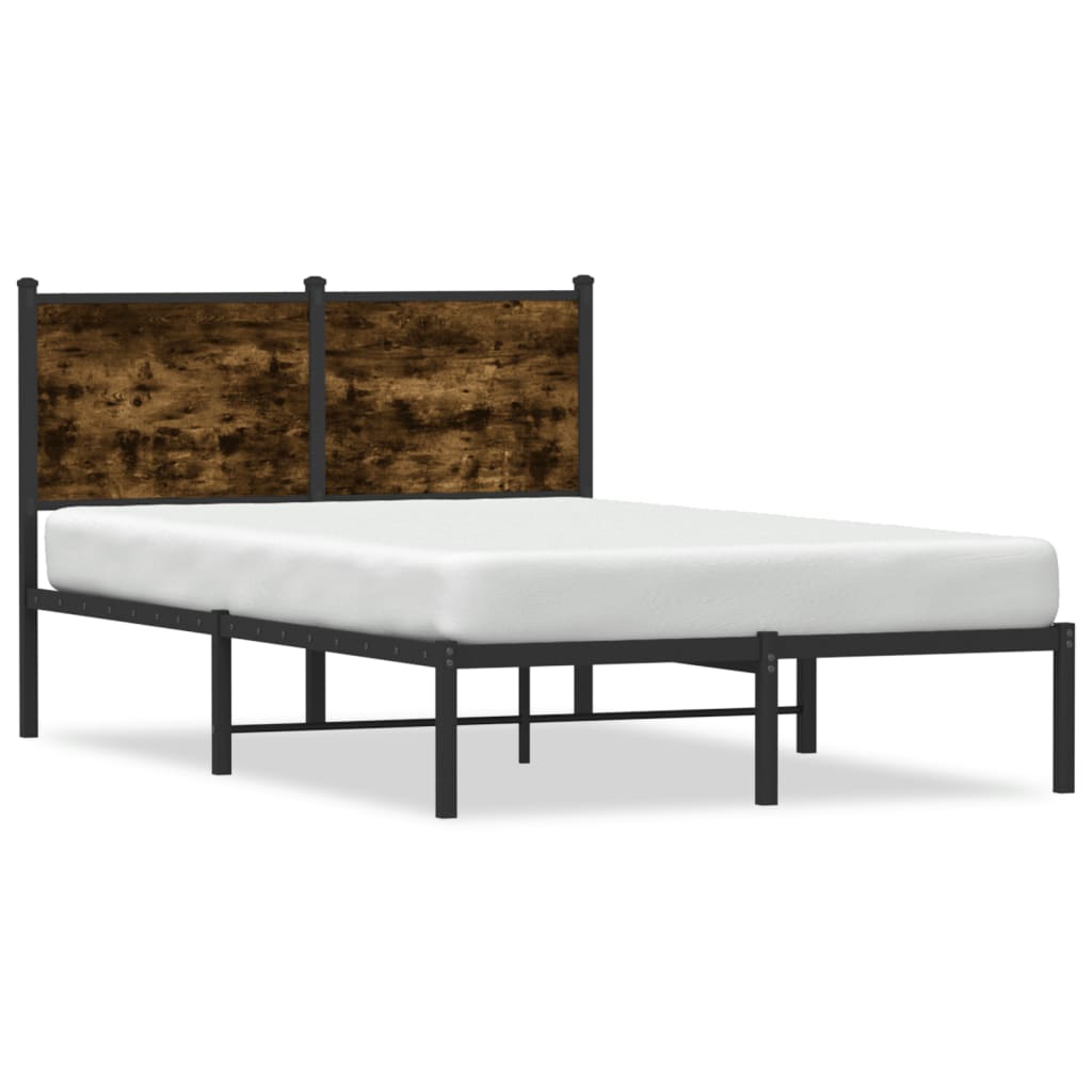 Vidaxl bedframe zonder matras metaal gerookt eikenkleurig 120x190 cm