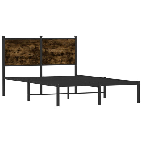 Vidaxl bedframe zonder matras metaal gerookt eikenkleurig 120x200 cm